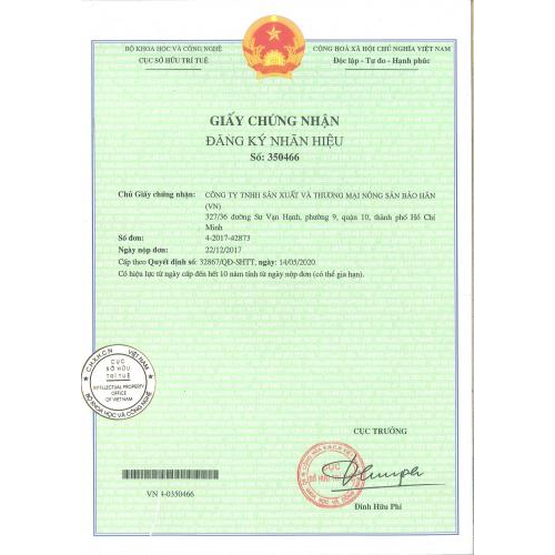 Các chứng nhận của BH VINAFA