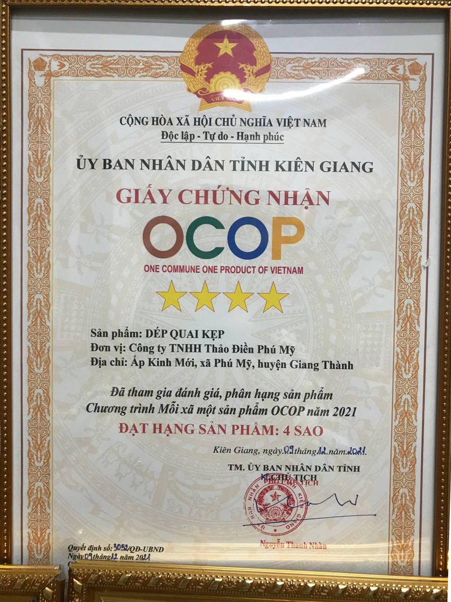 Chứng nhận OCOP - Dép Quai Kẹp