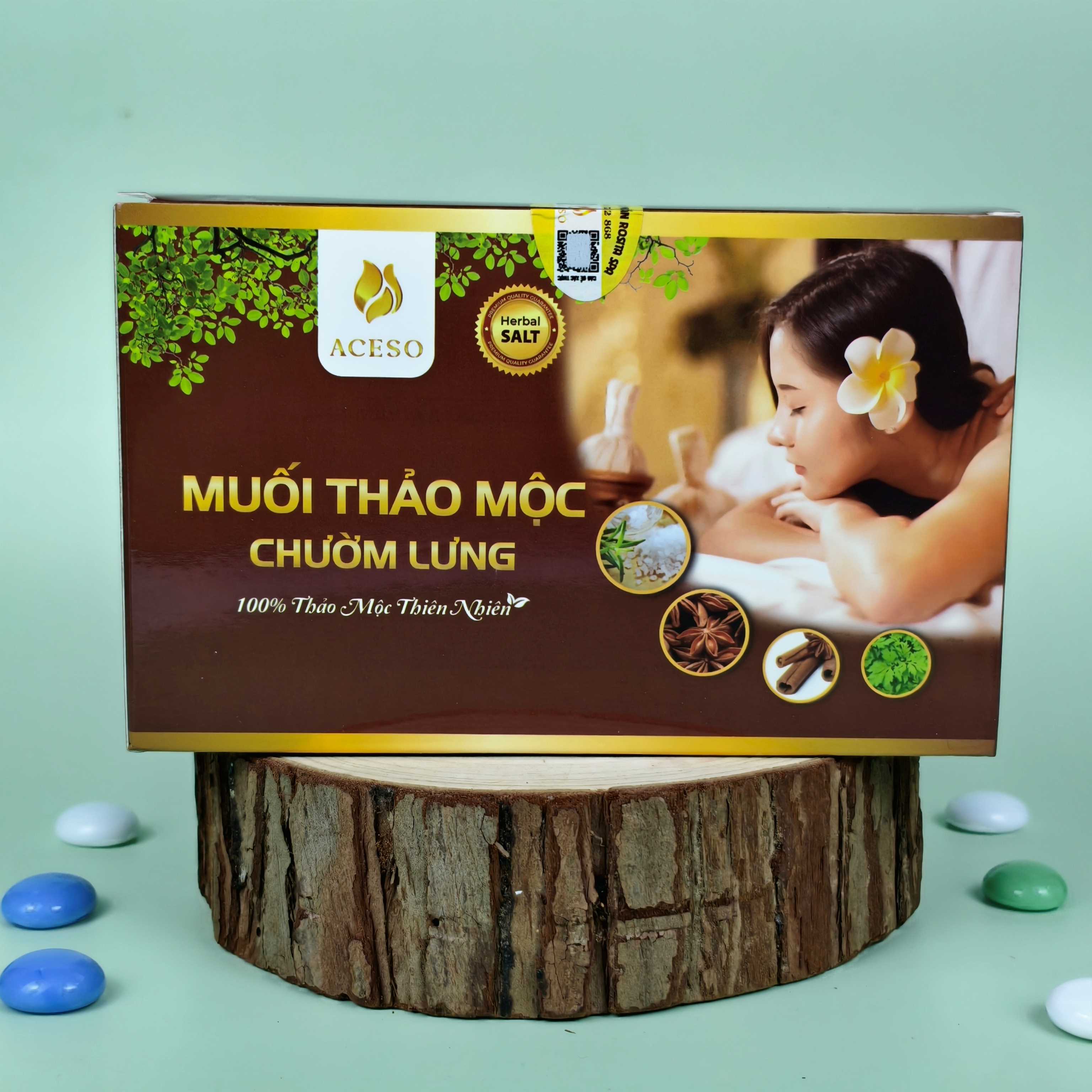 Muối Thảo Mộc Chườm Lưng Aceso - Hộp 1kg