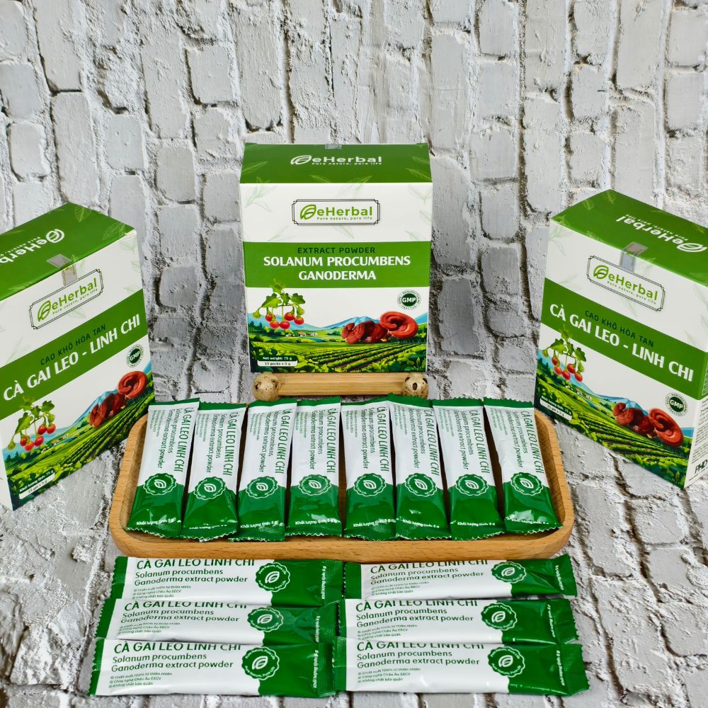 Cao Khô Hòa Tan Cà Gai Leo Linh Chi (Hộp 15 gói x 5g)
