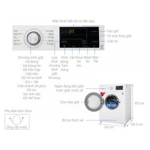 Máy Giặt LG Inverter 9Kg FM1209N6W