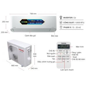 Máy Lạnh Toshiba Inverter 1.5 HP RAS-H13C3KCVG-V