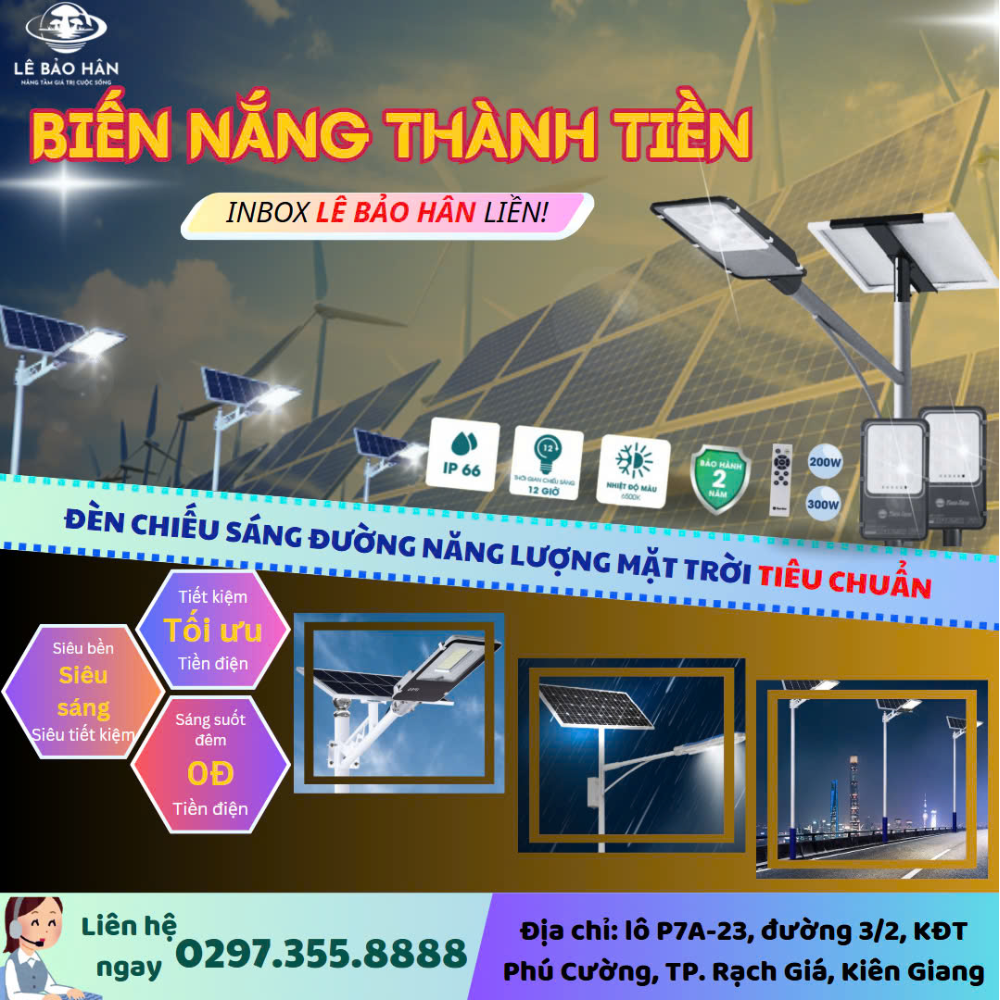 Đèn Chiếu Sáng Đường Năng Lượng Mặt Trời Tiêu Chuẩn