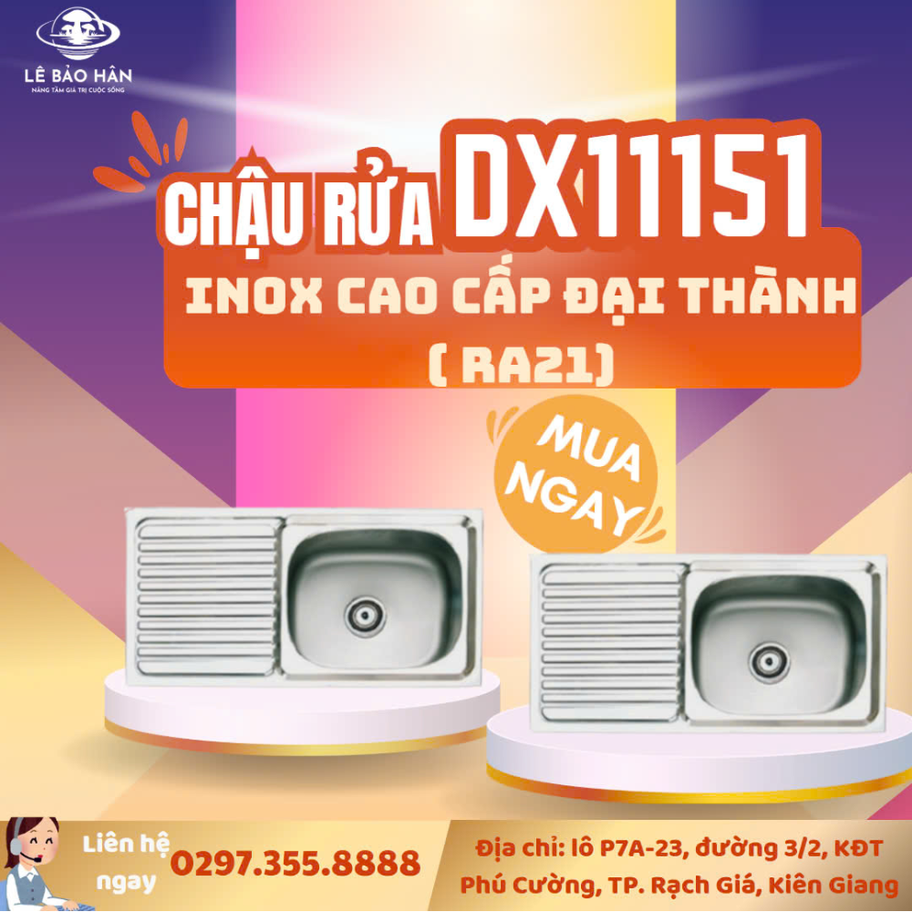 Chậu rửa Inox Cao Cấp Đại Thành DX11151 (RA21)