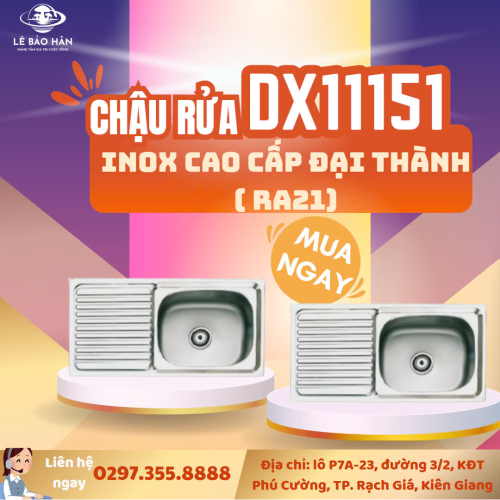 Chậu rửa Inox Cao Cấp Đại Thành DX11151 (RA21)