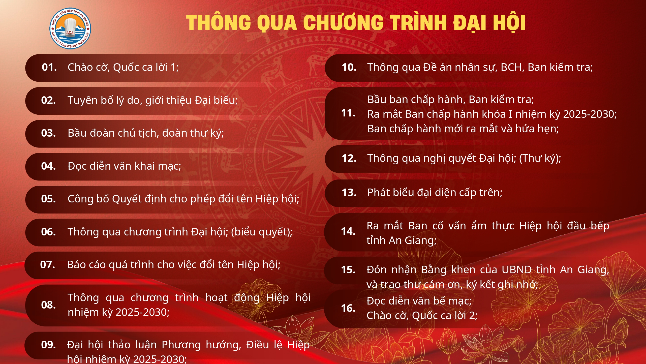 Lịch trình hoạt động