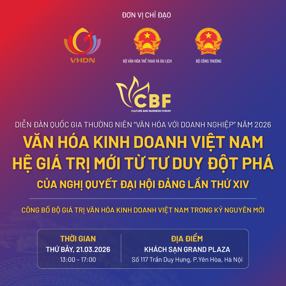 Diễn đàn Quốc gia thường niên "Văn hóa với doanh nghiệp" năm 2026