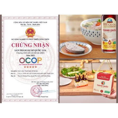 Nước Mắm Chỉ Dẫn Địa Lý Phú Quốc - Thanh Quốc 40N 520ml x 6 chai