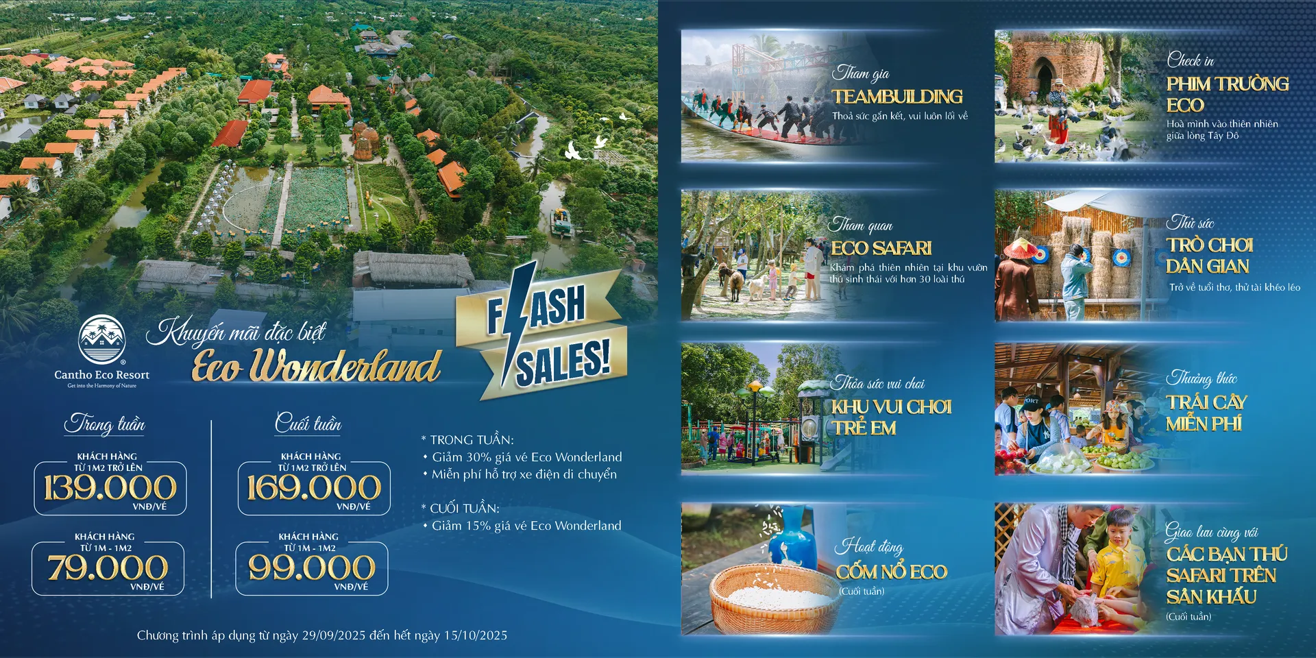 Flash Sales Eco Wonderland – Ưu đãi trọn vẹn đa trải nghiệm tại Cantho Eco Resort