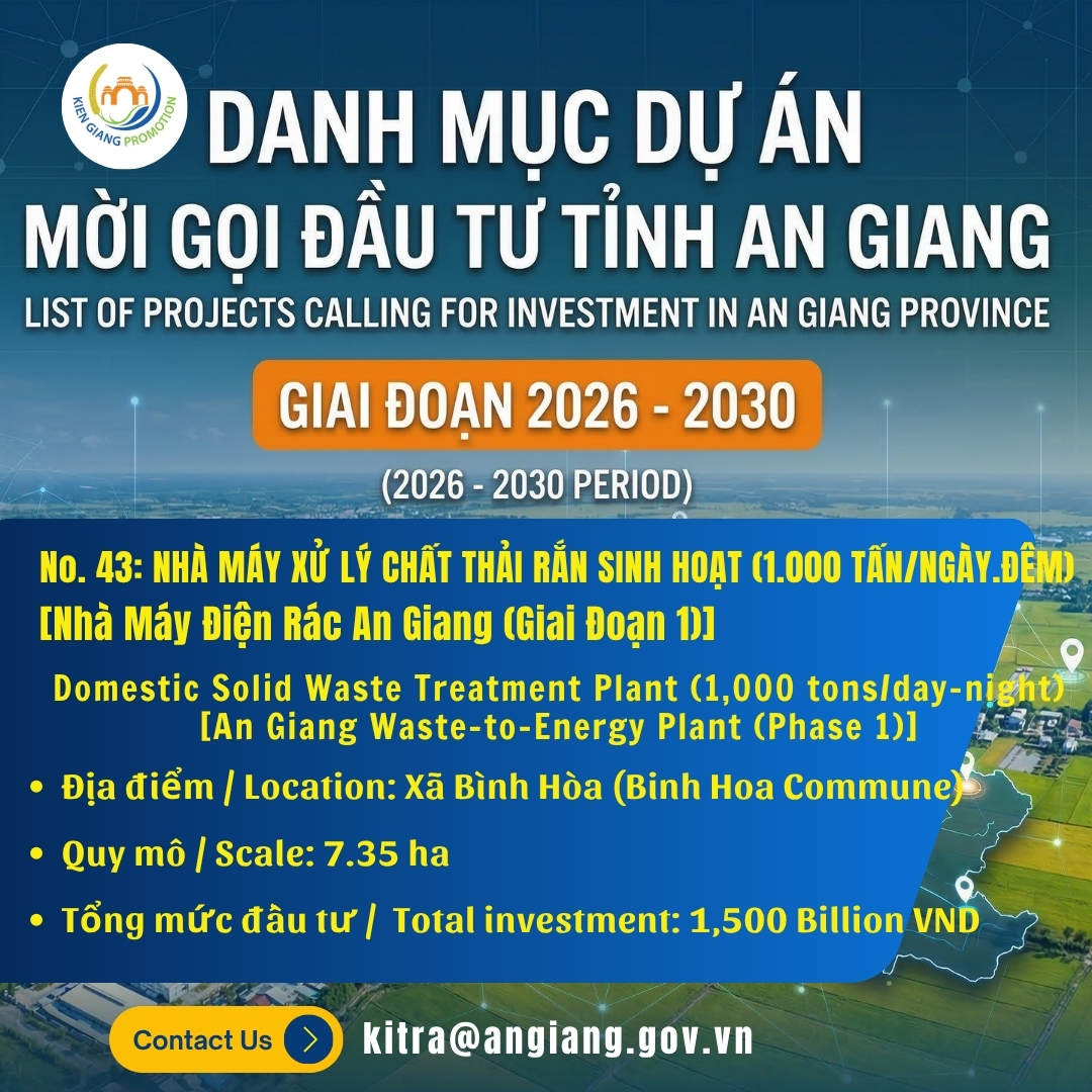 No. 43: Domestic Solid Waste Treatment Plant (1,000 tons/day-night) [An Giang Waste-to-Energy Plant (Phase 1)]