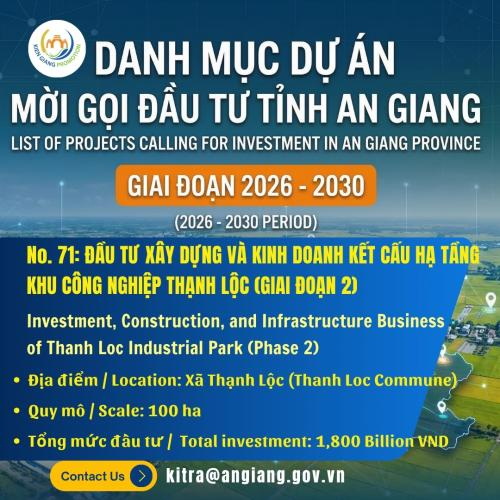No. 71: Investment, Construction, and Infrastructure Business of Thanh Loc Industrial Park (Phase 2)