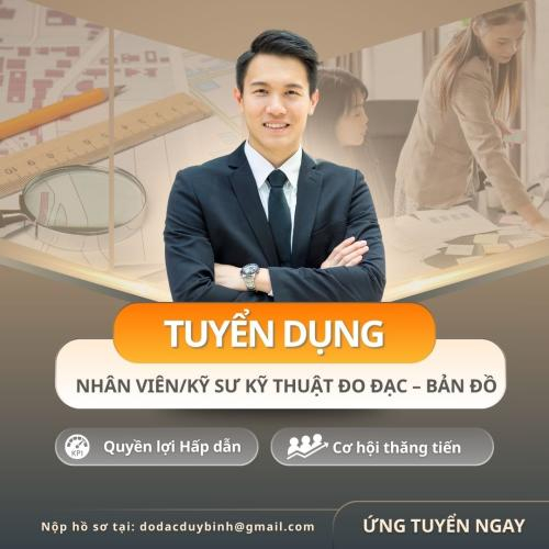 Đo Đạc Đỗ Duy Bình – Tuyển Dụng Nhân Viên/Kỹ Sư Kỹ Thuật Đo Đạc Bản Đồ