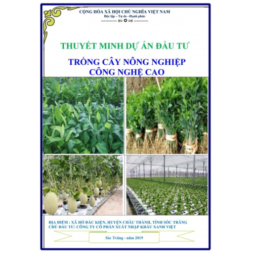 Dự Án Đầu Tư Trang Trại Trồng Cây Nông Nghiệp Công Nghệ Cao