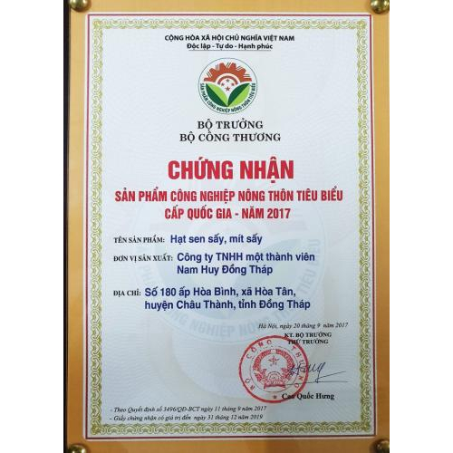 Tinh hoa tạo nên Hạt Sen Sấy Nam Huy