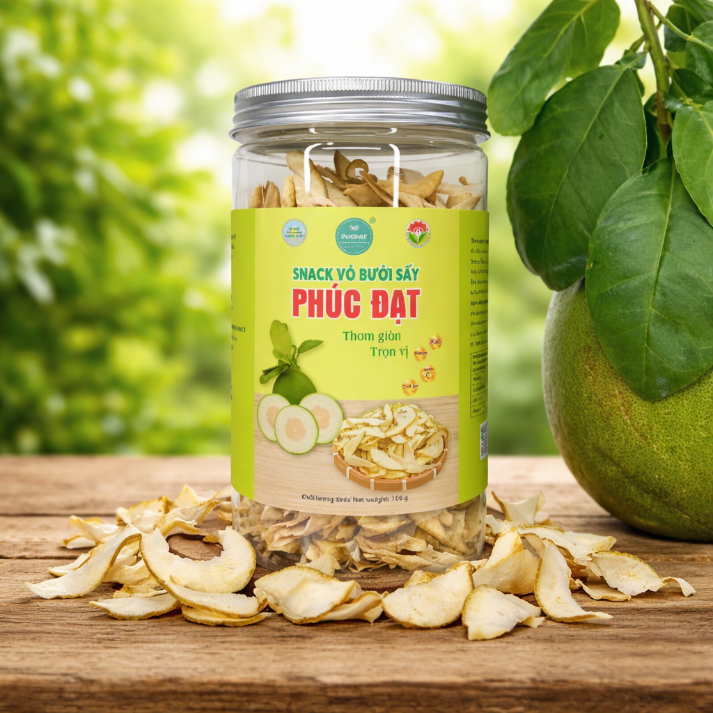 SNACK VỎ BƯỞI SẤY PHÚC ĐẠT – THƠM GIÒN, TRỌN VỊ THIÊN NHIÊN