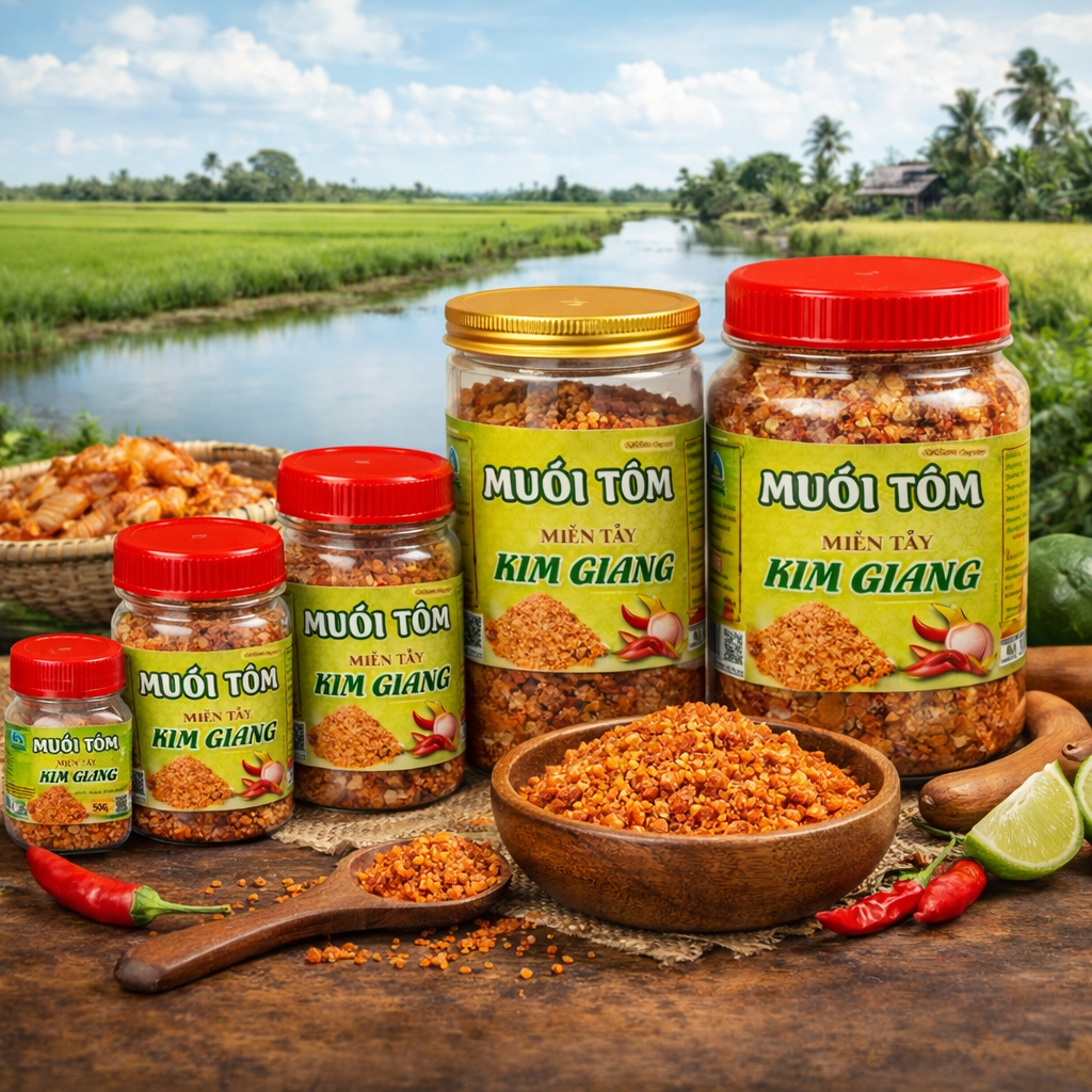 Muối Tôm Miền Tây Kim Giang - Hủ 300gr