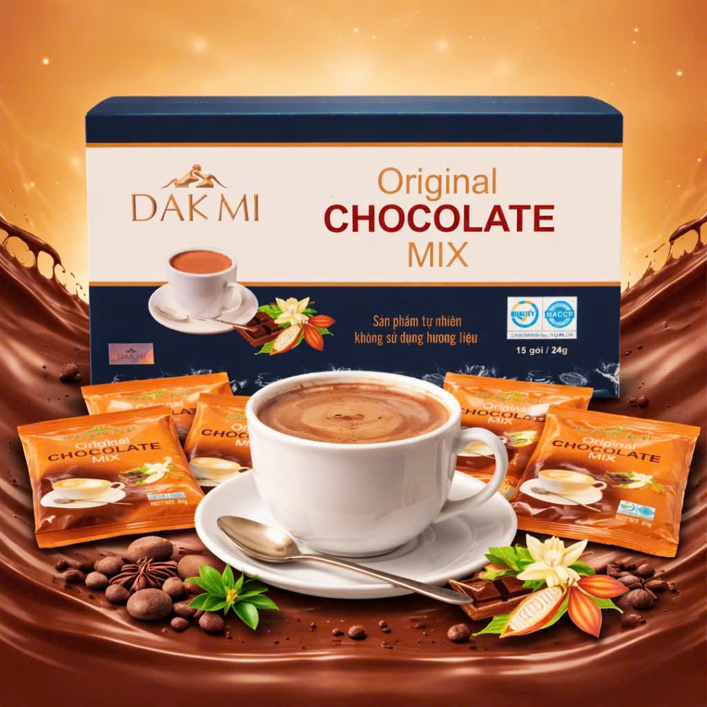 DAK MI Original Chocolate Mix: Đánh Thức Năng Lượng Với Hương Vị Ca Cao Nguyên Bản