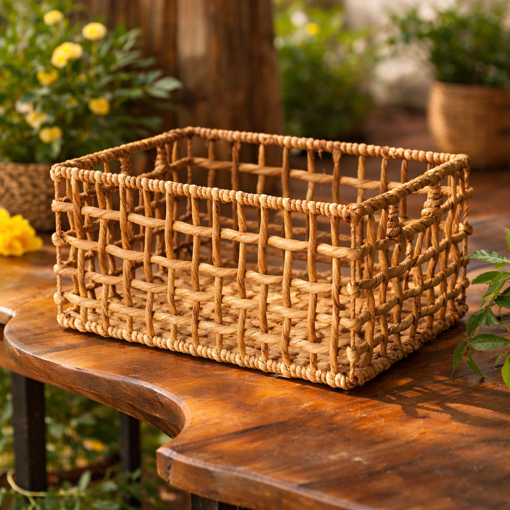 Khay Lục Bình Mẫu Lưới Có Quai Cầm ( Size S [33x22x15cm] )