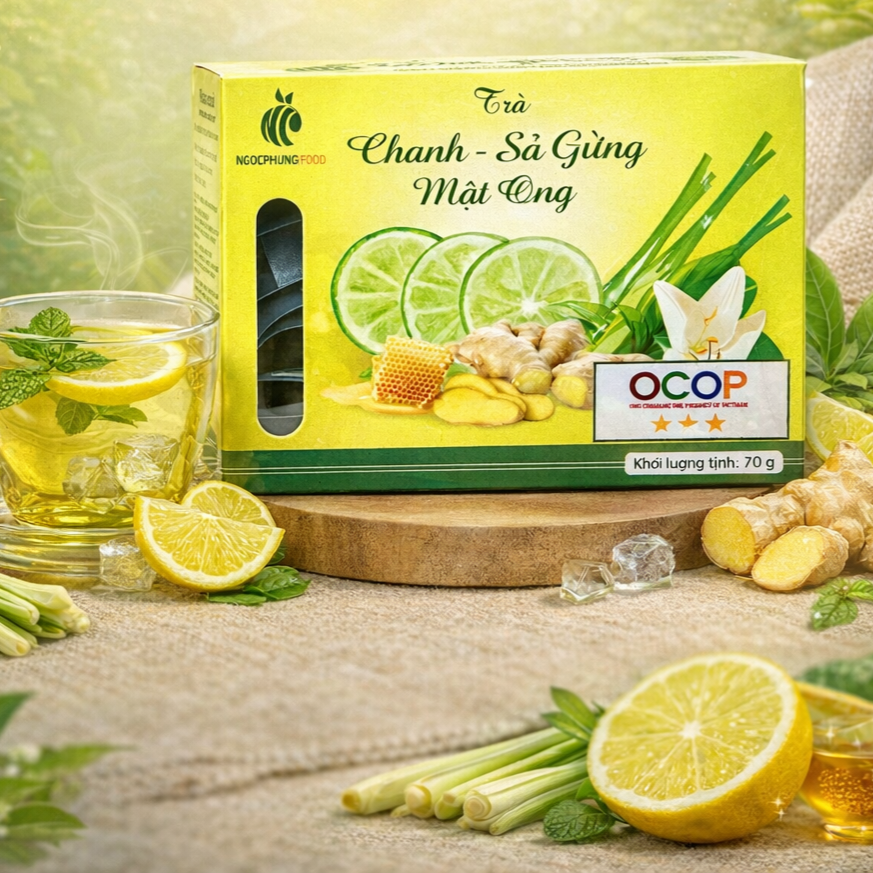 Trà Chanh Sả Gừng Mật Ong Hộp 70g