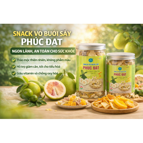 SNACK VỎ BƯỞI SẤY – HƯƠNG VỊ THIÊN NHIÊN