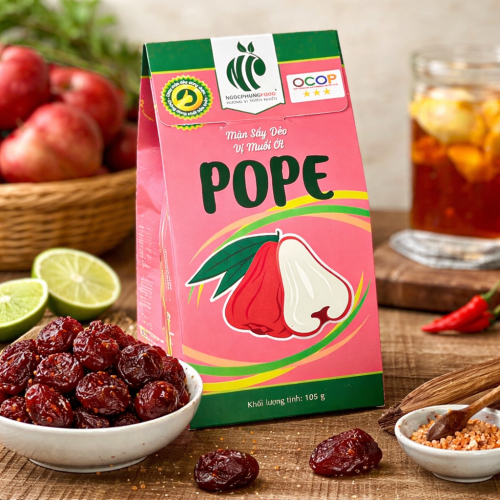 Mận Sấy Dẻo Vị Muối Ớt POPE Ngon Khó Tưởng