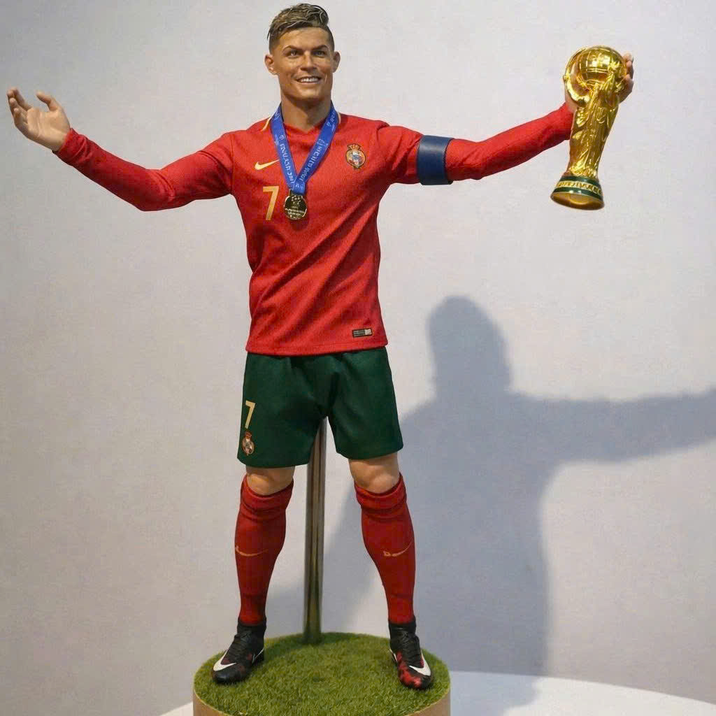 Mô Hình Cristiano Ronaldo Cầm World Cup – Giấc Mơ Của Goat