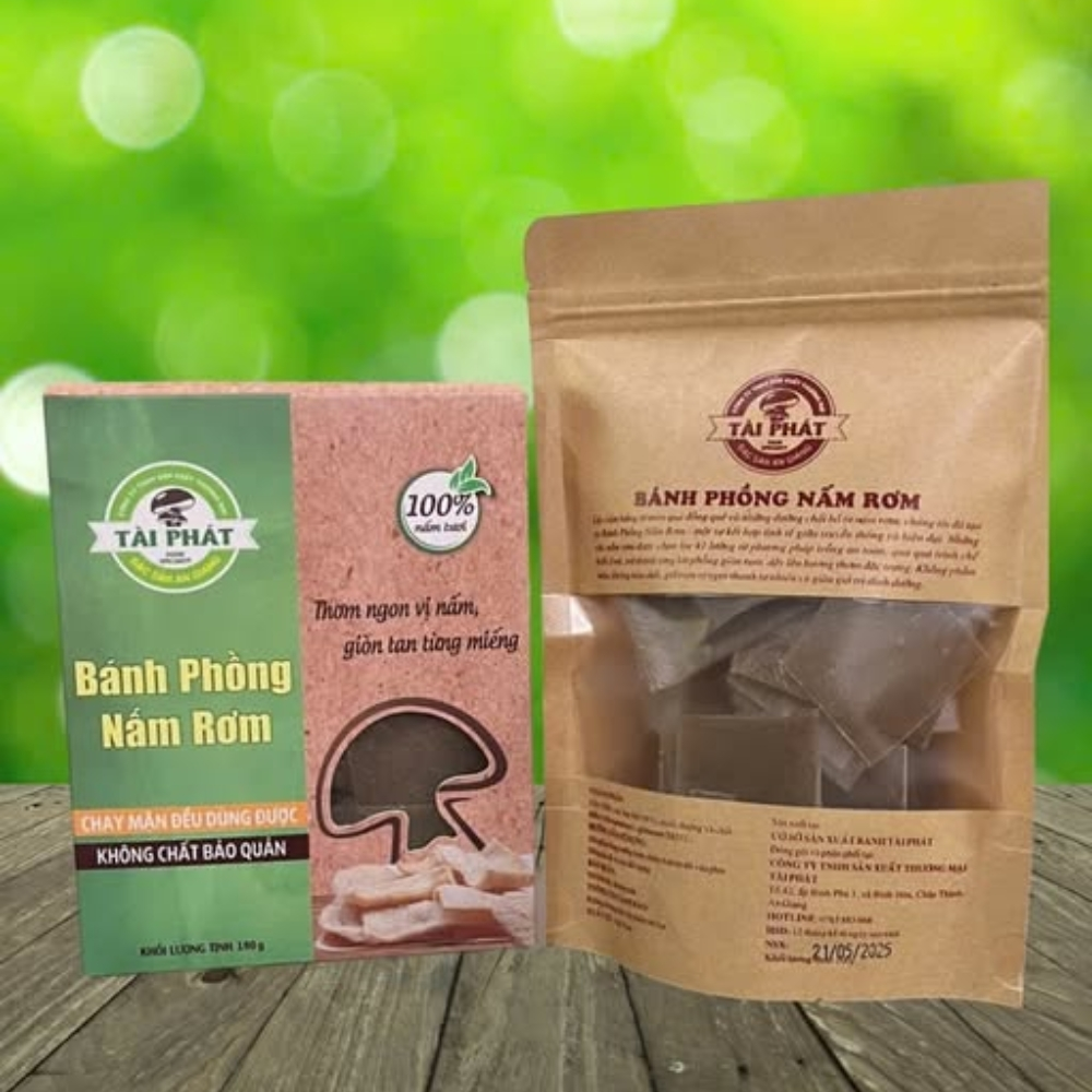 Bánh Phồng Nấm Rơm Tài Phát: Món Ăn Vặt "Gây Nghiện" Từ 100% Nấm Tươi