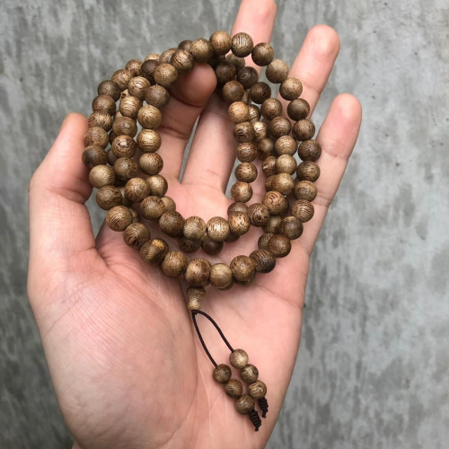 Vòng Trầm Kiến 2 Quấn 108 Hạt Tròn 8 Ly