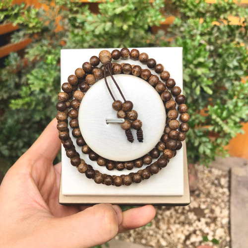 Vòng Trầm Kiến 2 Quấn 108 Hạt Tròn 6 Ly