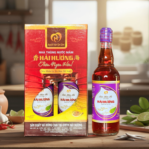 Hai Huong Fish Sauce 35°N – Box of 2 Bottles (500ml Each)