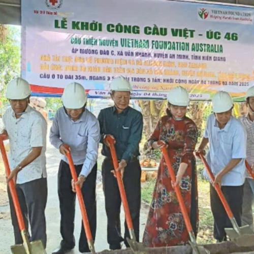 Lễ Khởi Công Xây Dựng Cầu Việt - Úc 46, Ấp Mương Đào C, Xã Vân Khánh, Huyện An Minh, Tỉnh Kiên Giang
