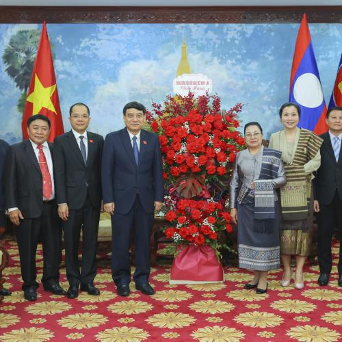 Hội Hữu Nghị Việt Nam - Lào Chúc Mừng Đại Sứ Quán Lào Nhân Dịp Tết Cổ Truyền