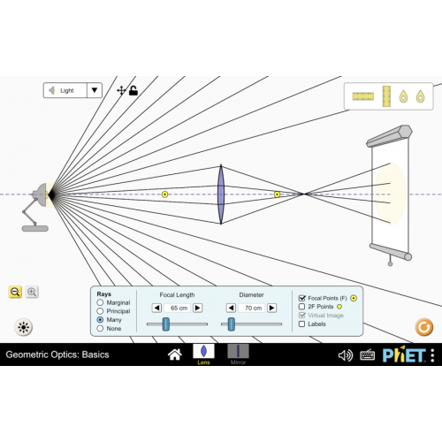 (Mô phỏng) Vật lý: Geometric Optics: Basics (Quang học hình học: Khái niệm cơ bản)