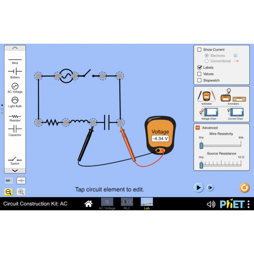 (Mô phỏng) Vật lý: Circuit Construction Kit: AC (Bộ xây dựng mạch: AC)