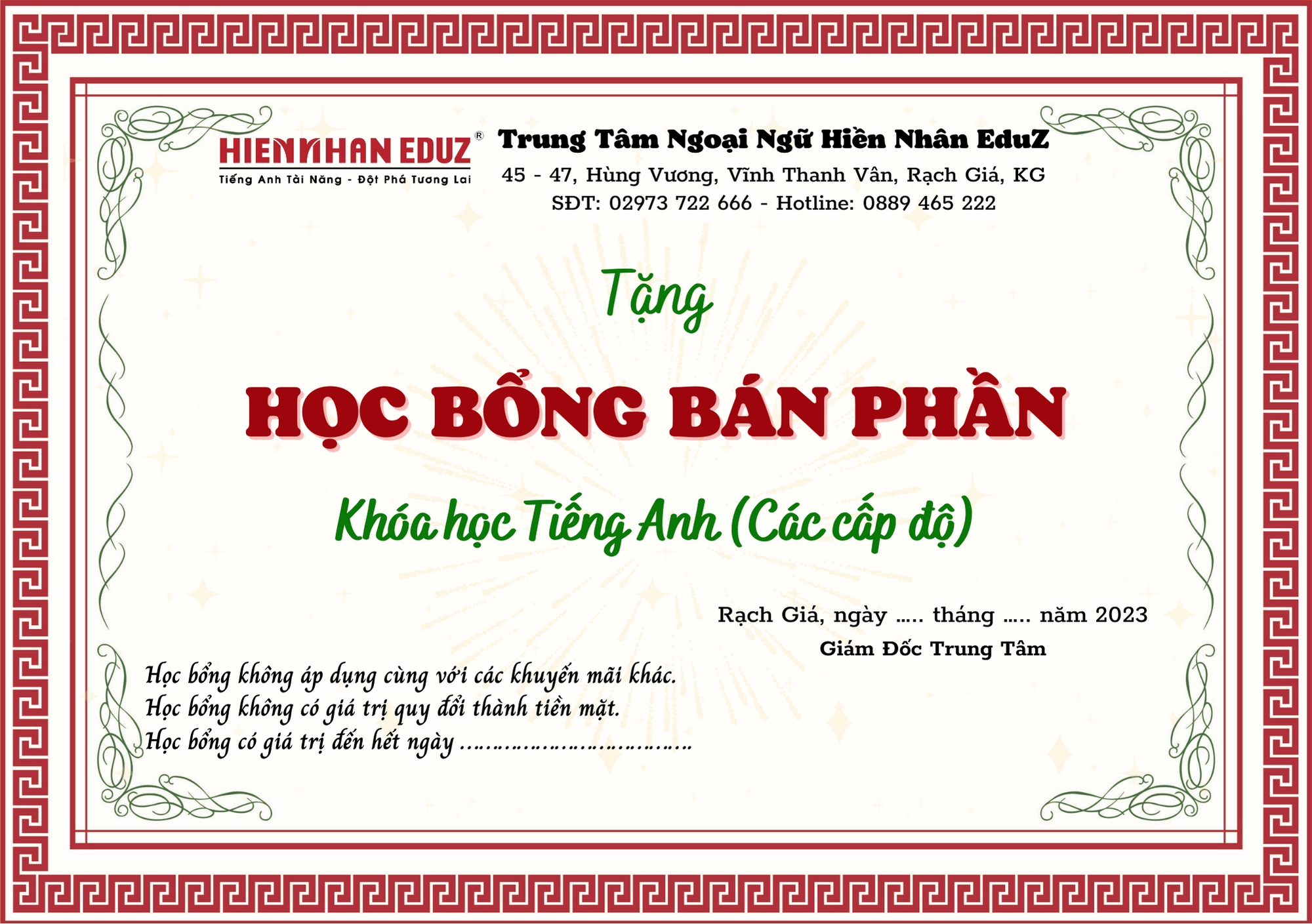 50 suất học bổng Bán phần