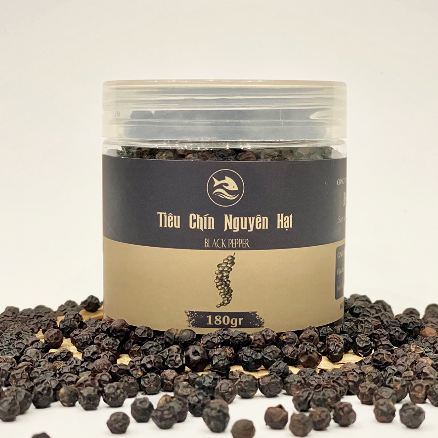 Tiêu Chín Nguyên Hạt Huỳnh Khoa 180gr – Cay Nồng Tự Nhiên, Đậm Vị Món Việt