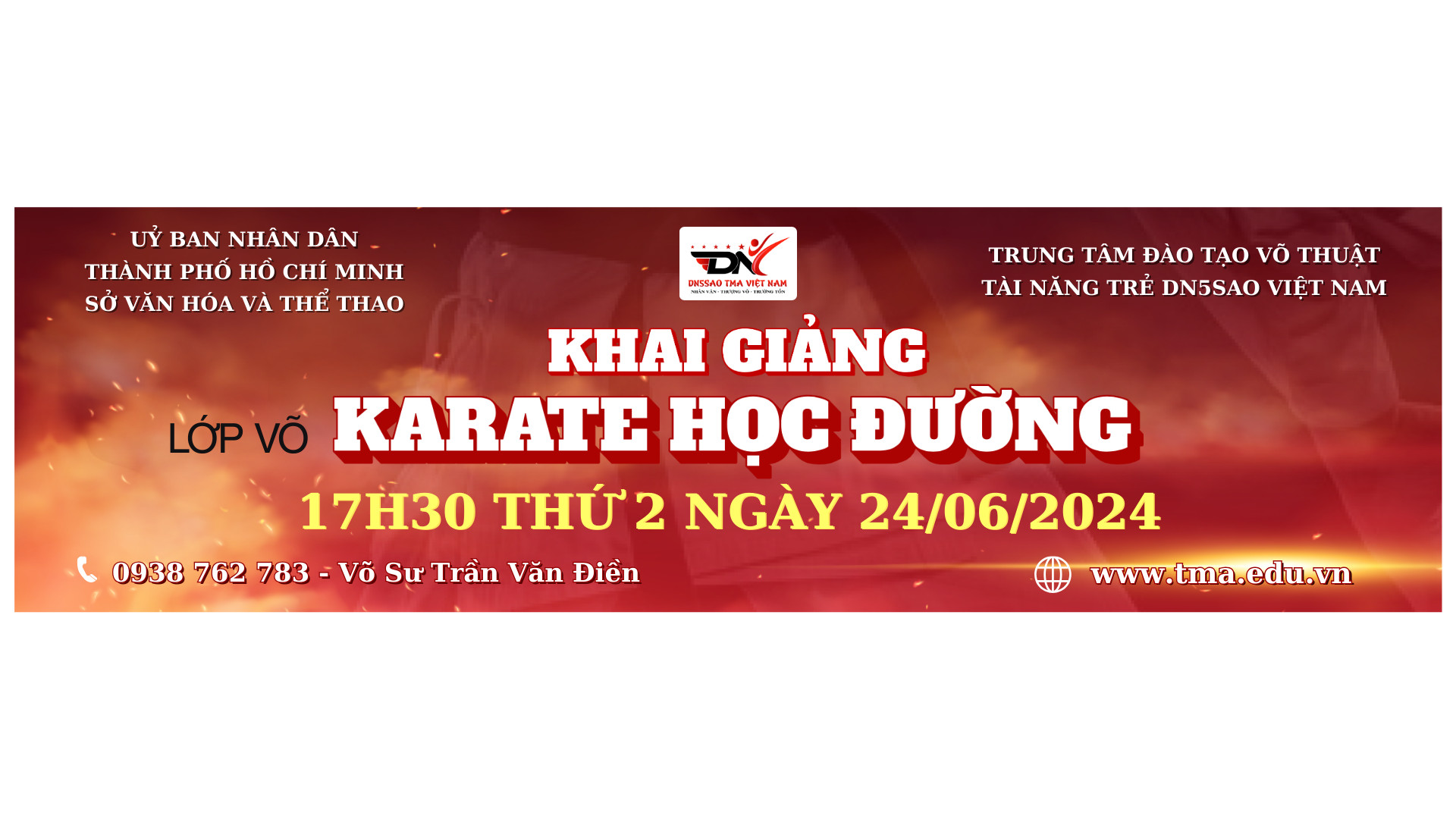 Thông Báo Khai Giảng Lớp Võ Karate Học Đường 🥋 - dn5sao.edu.vn