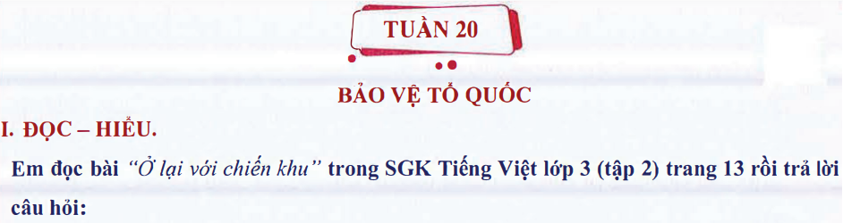 Ôn tập Tuần 20