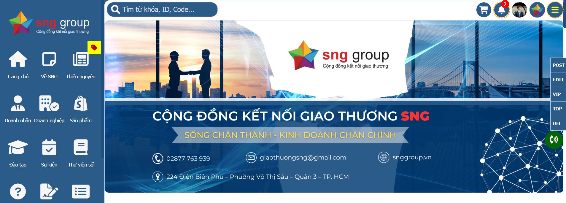 2. Hệ sinh thái Cộng đồng kết nối giao thương (SNG GROUP)