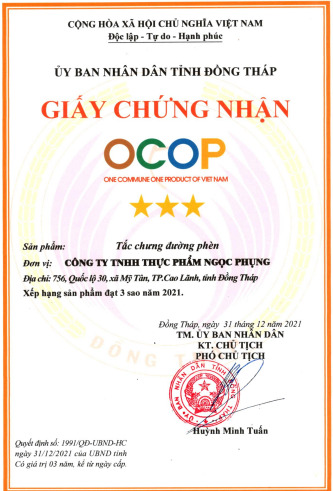 Giấy chứng nhận OCOP 3 sao