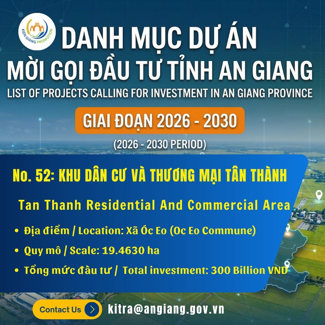No. 52: Khu Dân Cư Và Thương Mại Tân Thành | Đầu Tư An Giang 2026–2030