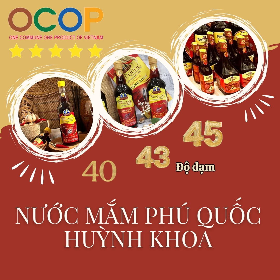 Nước Mắm Phú Quốc Huỳnh Khoa – Vinh Dự Đạt OCOP 5 Sao Quốc Gia