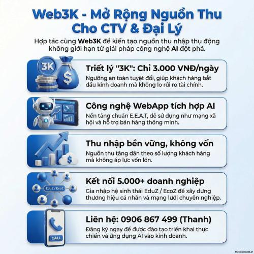 Web3K - Mở Rộng Nguồn Thu Cho CTV, Đại Lý